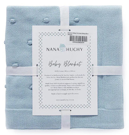 Nana Huchy Bobble Baby Blanket - Baby Blue
