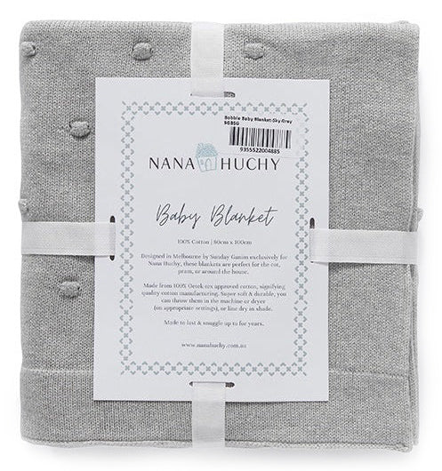 Nana Huchy Bobble Baby Blanket - Sky Grey