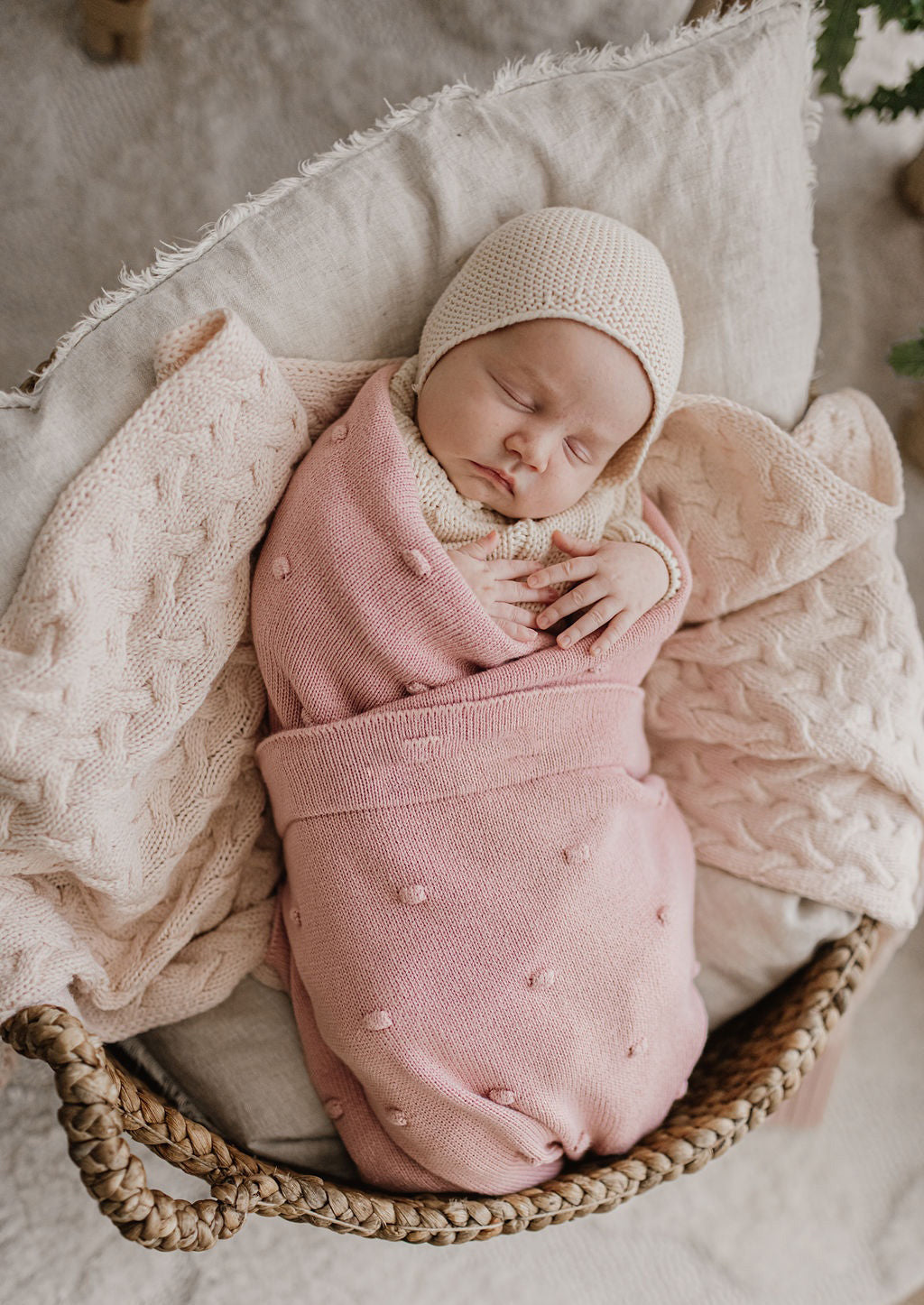 Nana Huchy Bobble Baby Blanket - Fairy Floss Pink