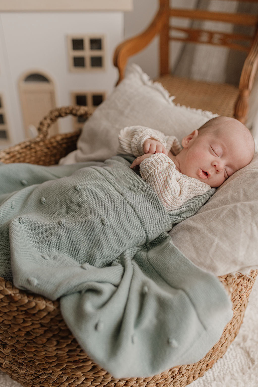 Nana Huchy Bobble Baby Blanket - Baby Blue