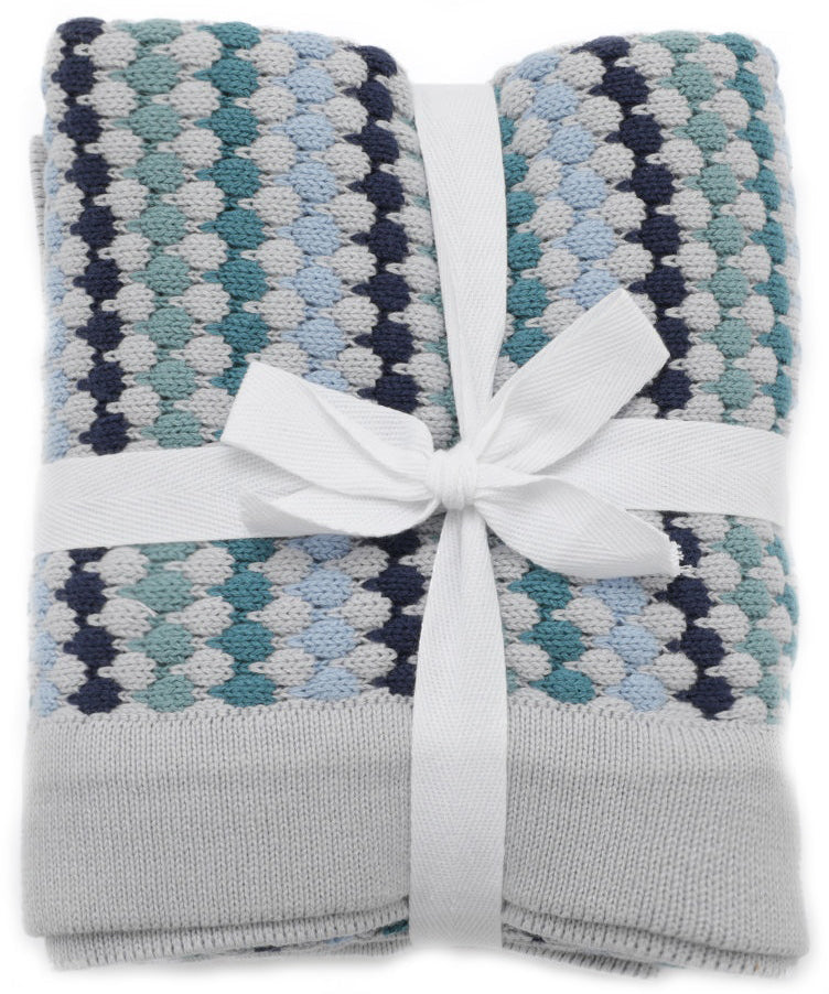 Nana Huchy Confetti Stripe Baby Blanket - Blue