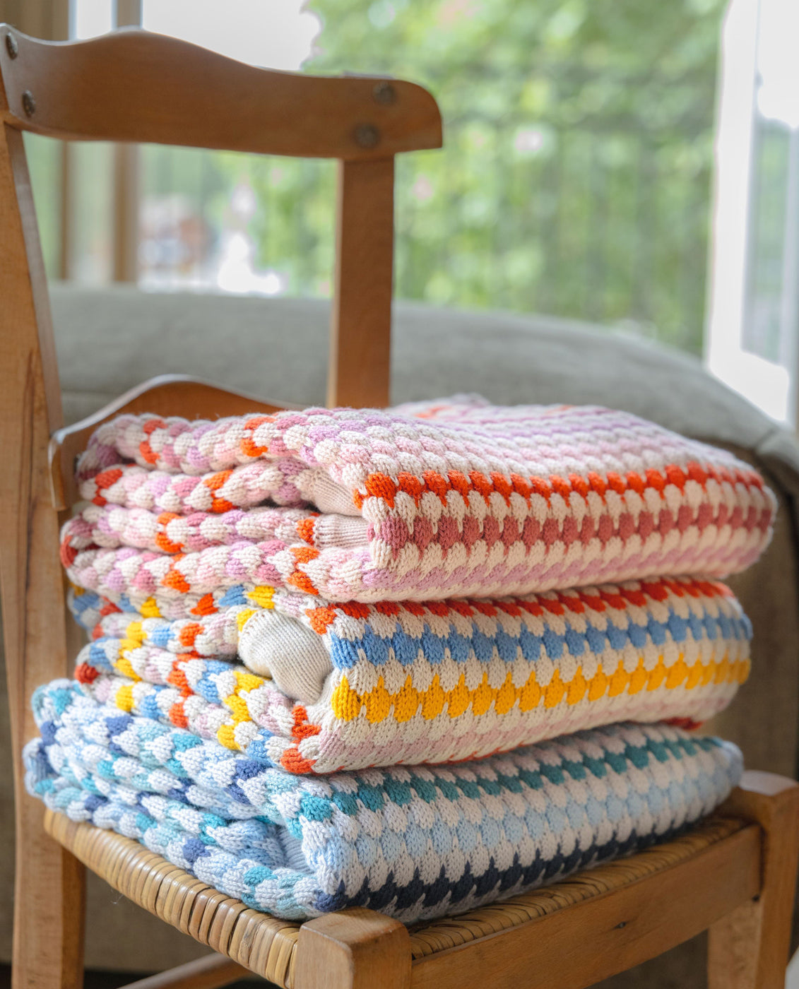 Nana Huchy Confetti Stripe Baby Blanket - Blue