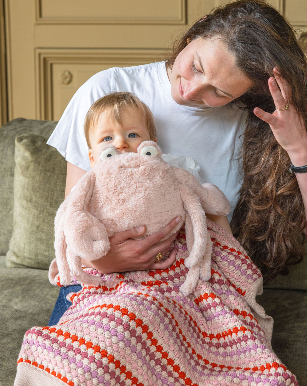 Nana Huchy Confetti Stripe Baby Blanket - Pink