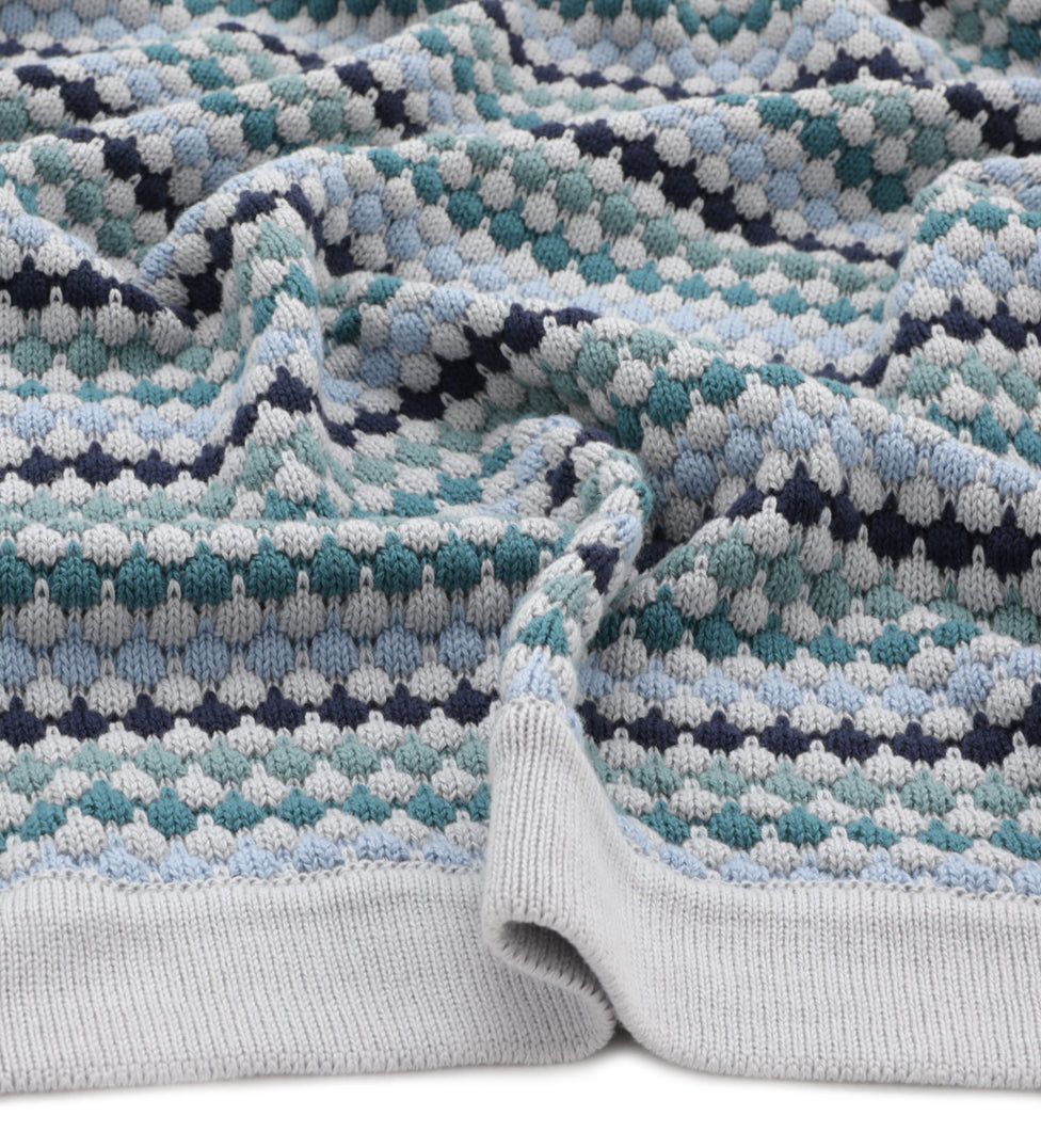 Nana Huchy Confetti Stripe Baby Blanket - Blue