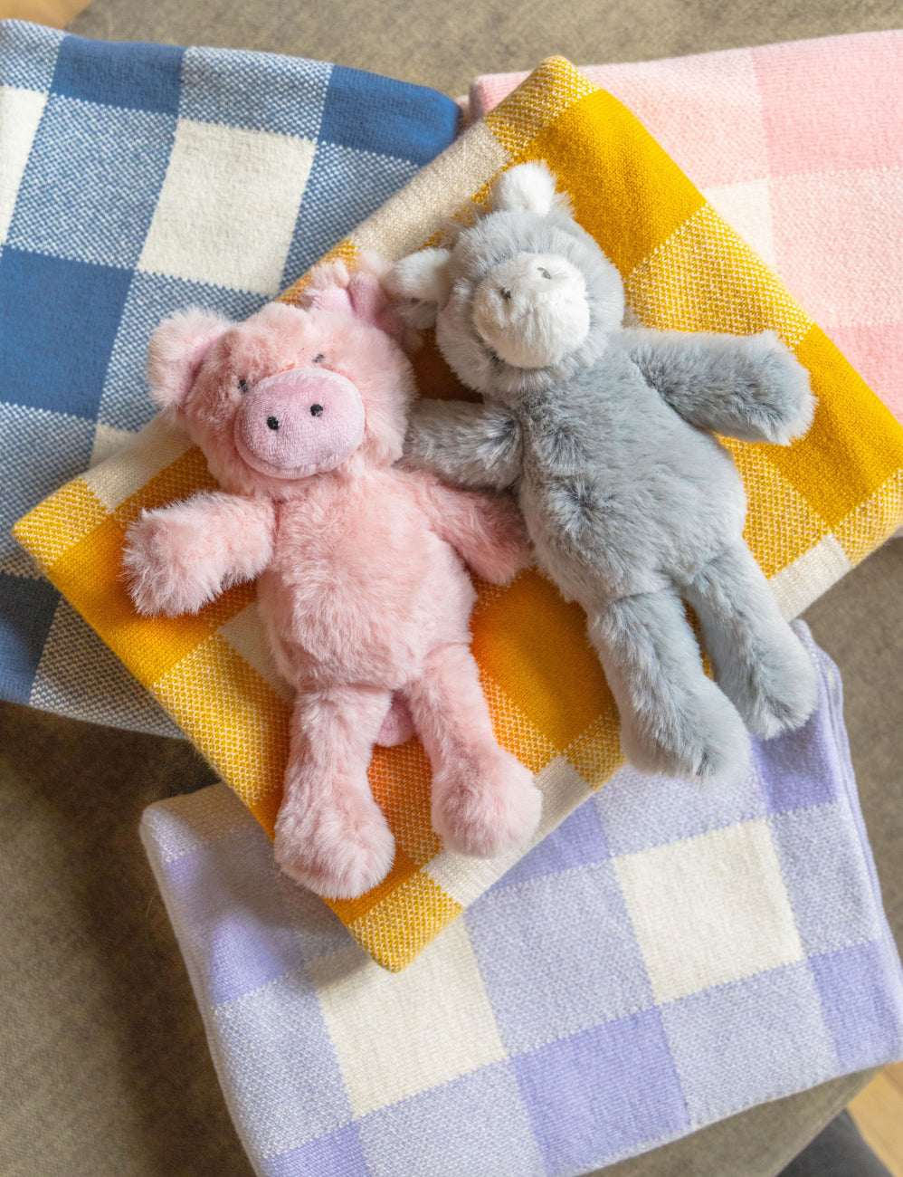 Nana Huchy Gingham Baby Blanket - Pink