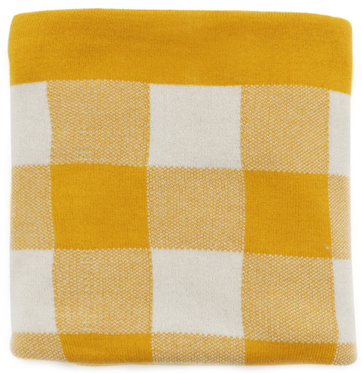 Nana Huchy Gingham Baby Blanket - Mustard