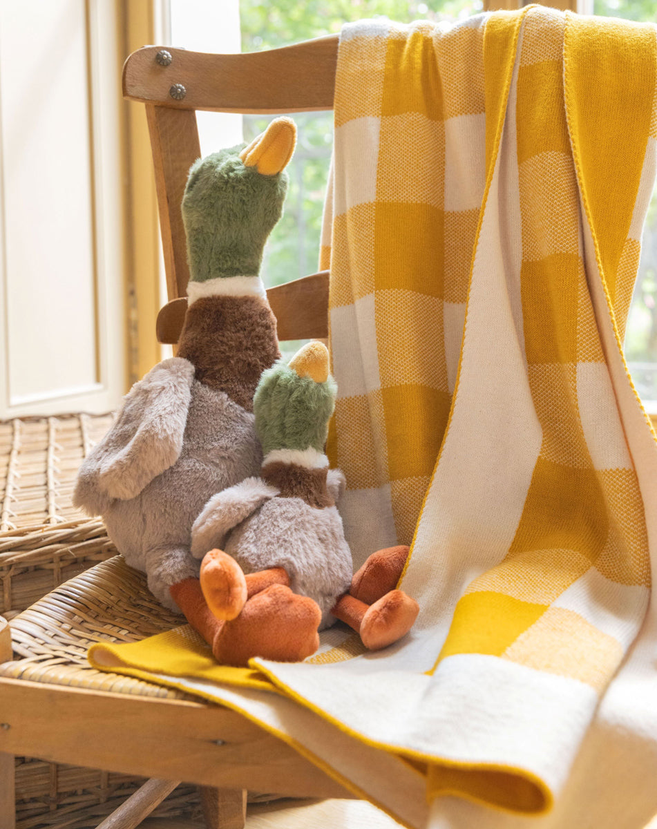 Nana Huchy Gingham Baby Blanket - Mustard