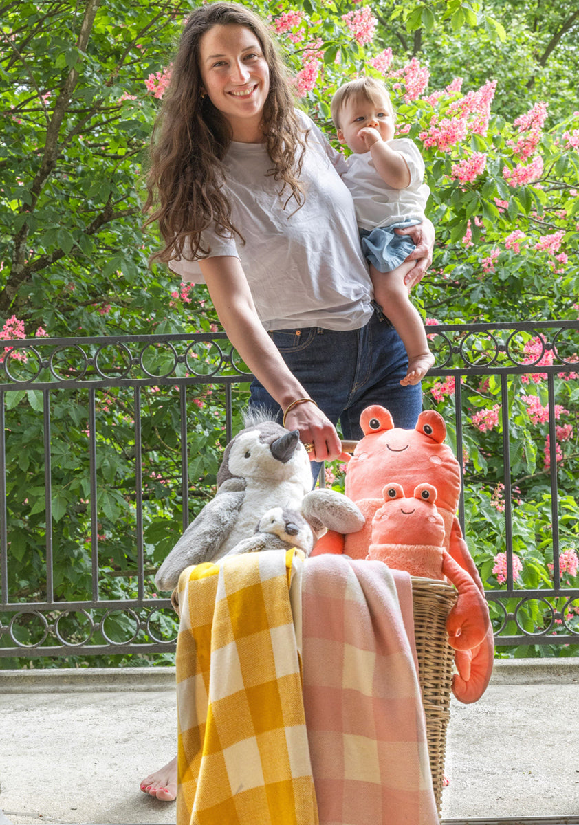 Nana Huchy Gingham Baby Blanket - Mustard