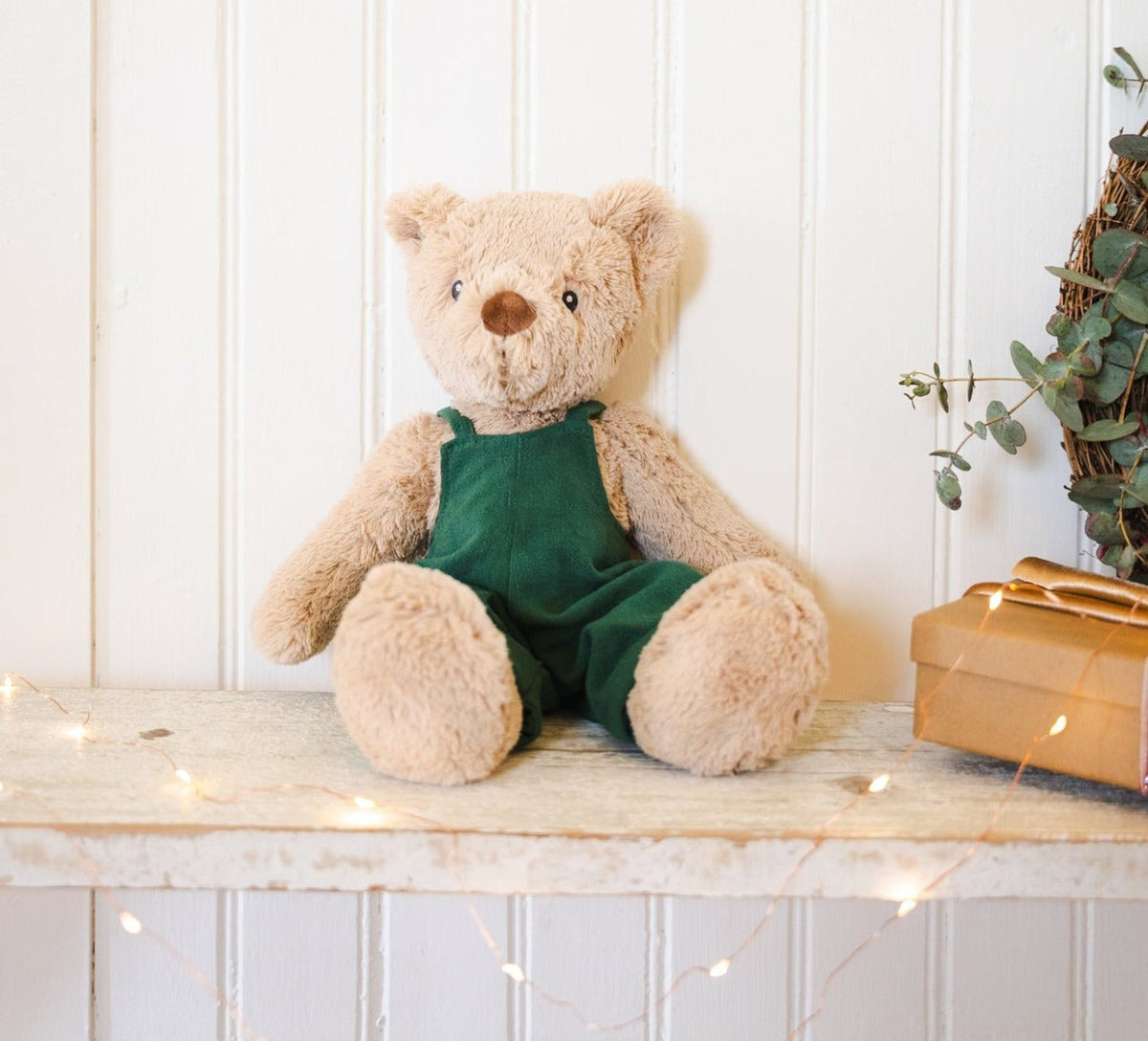 Nana Huchy Mr Honey Bear - Green Overalls (40cm)