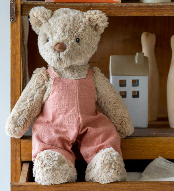 Nana Huchy Mr Honey Bear - Pink Overalls (40cm)