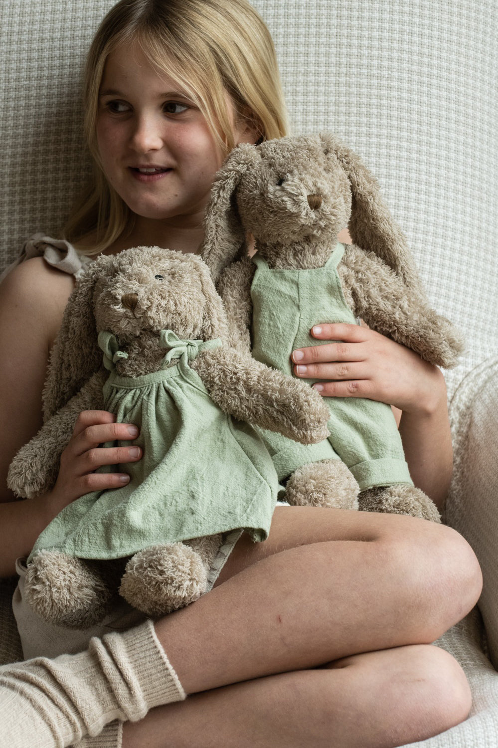 Nana Huchy Mr Honey Bunny - Sage Overalls (40cm)