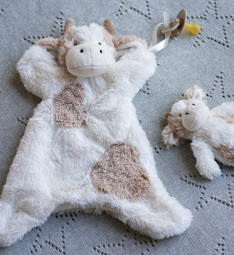 Nana Huchy Mini Clover the Cow Rattle - Beige (17cm)