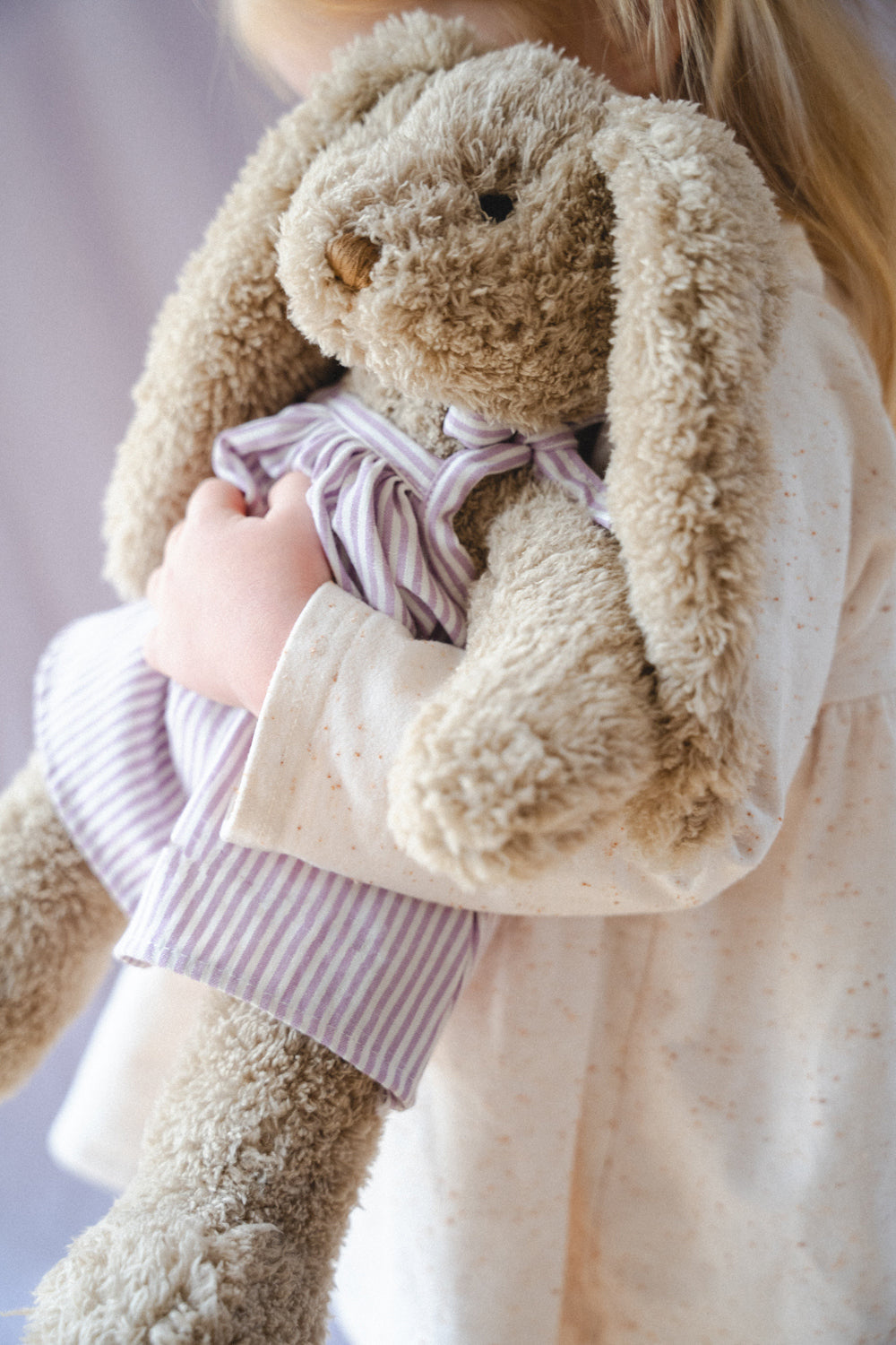 Nana Huchy Mrs Honey Bunny - Lilac Stripe Dress (40cm)