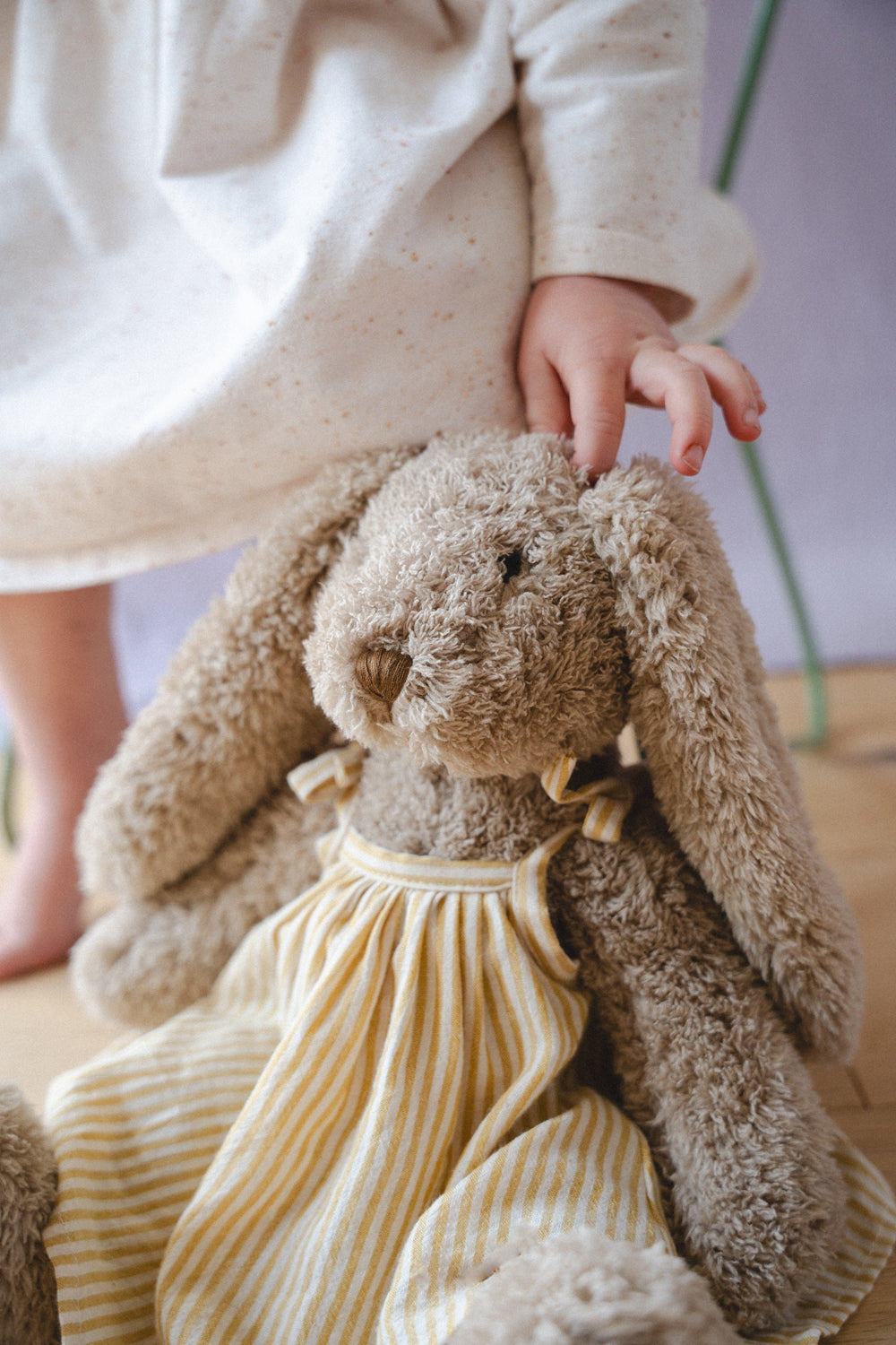 Nana Huchy Mrs Honey Bunny - Mustard Stripe Dress (40cm)