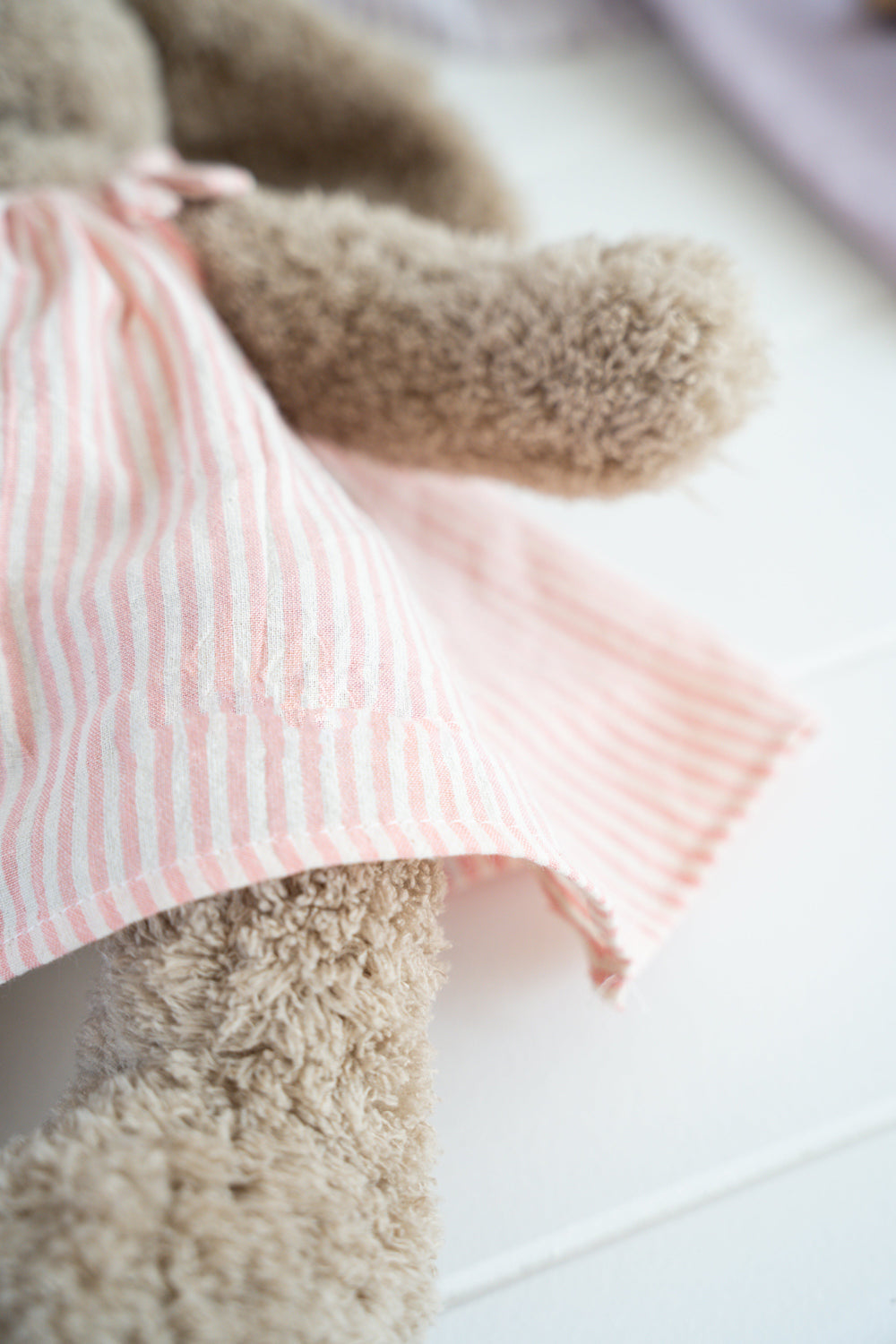 Nana Huchy Mrs Honey Bunny - Pink Stripe Dress (40cm)