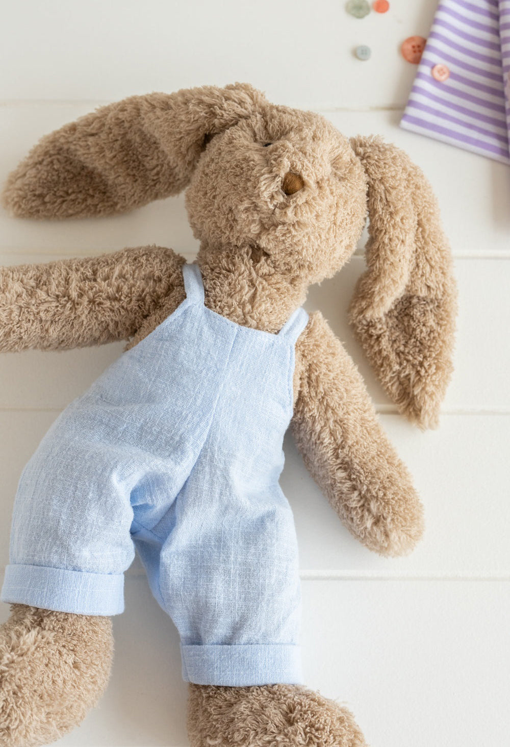 Nana Huchy Mr Honey Bunny - Baby Blue Overalls (40cm)