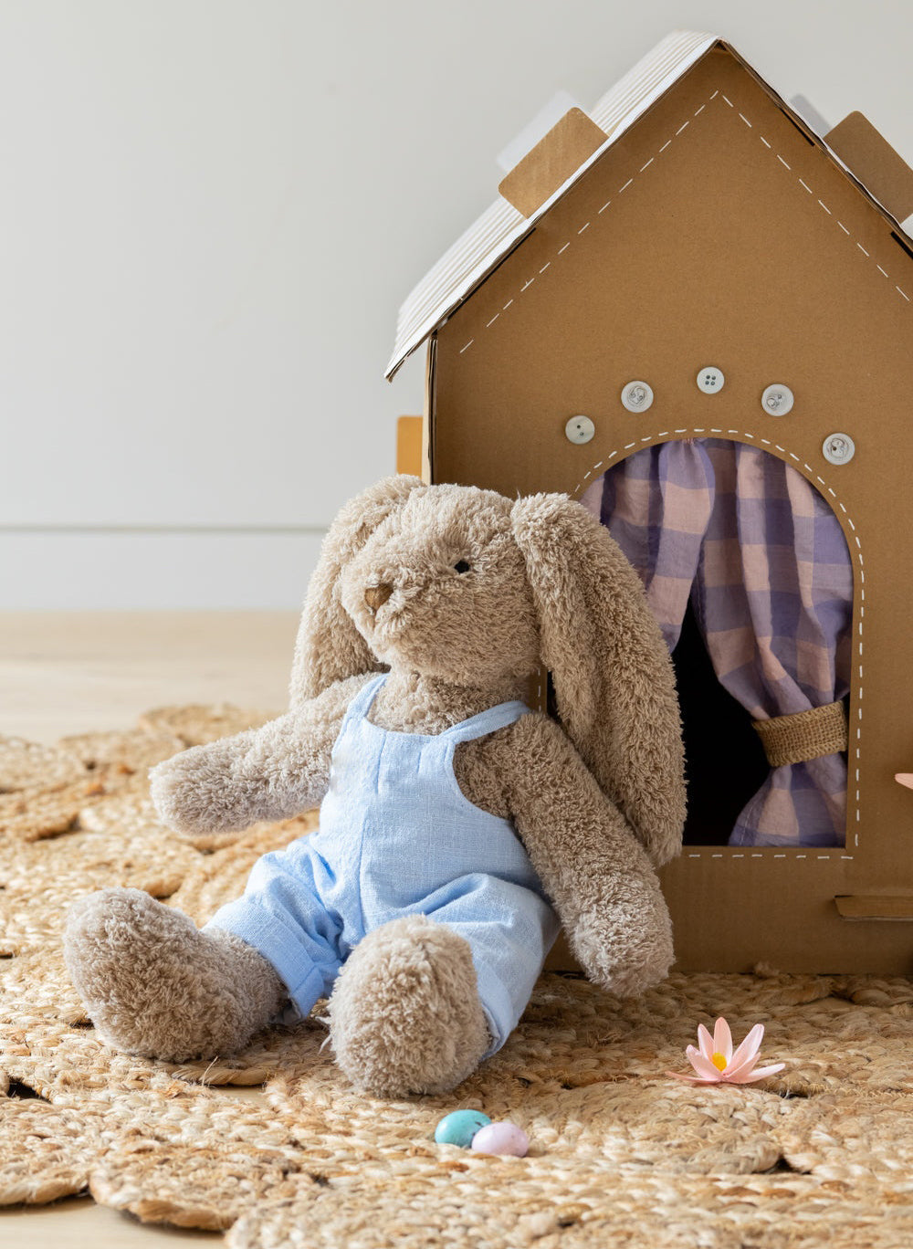 Nana Huchy Mr Honey Bunny - Baby Blue Overalls (40cm)
