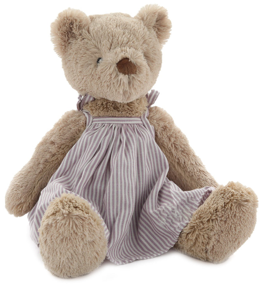 Nana Huchy Mrs Honey Bear - Lilac Stripe Dress (40cm)