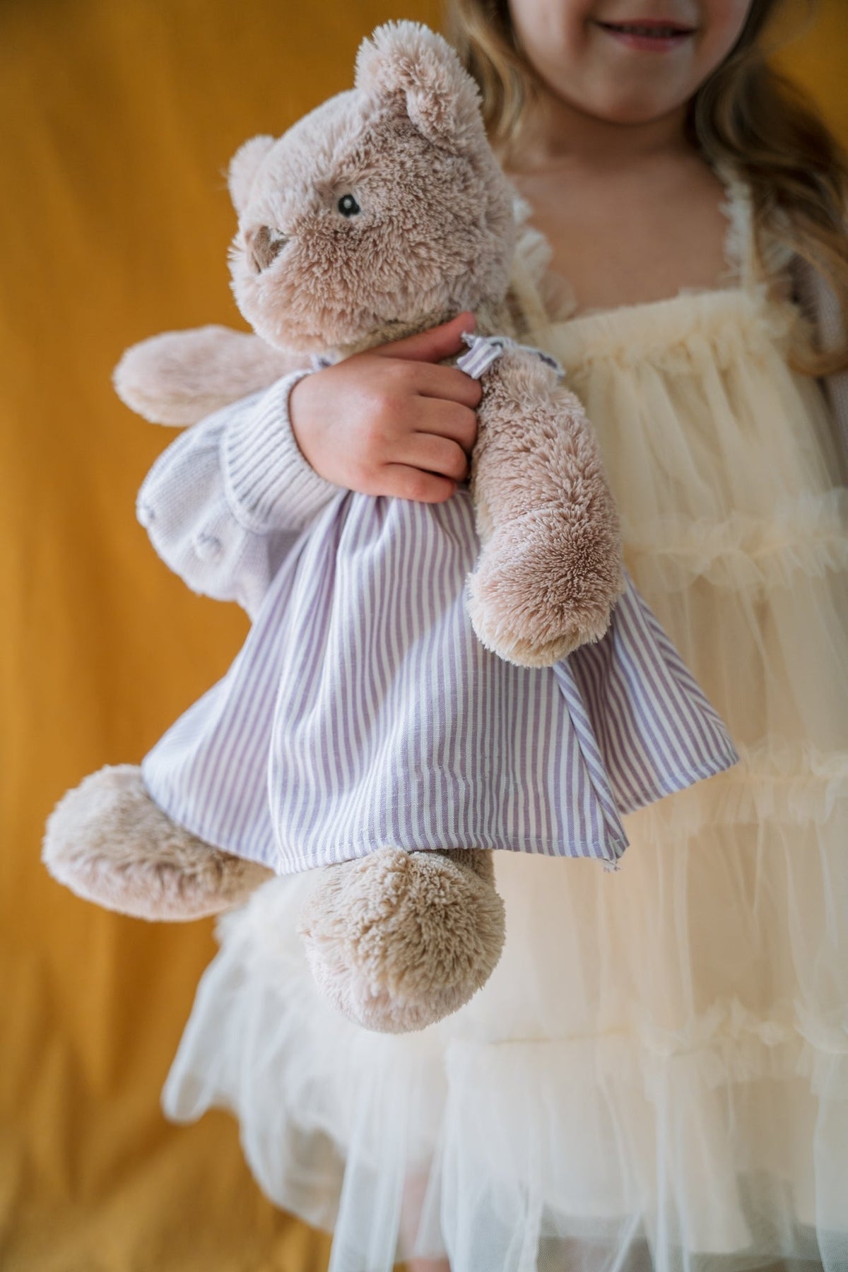 Nana Huchy Mrs Honey Bear - Lilac Stripe Dress (40cm)