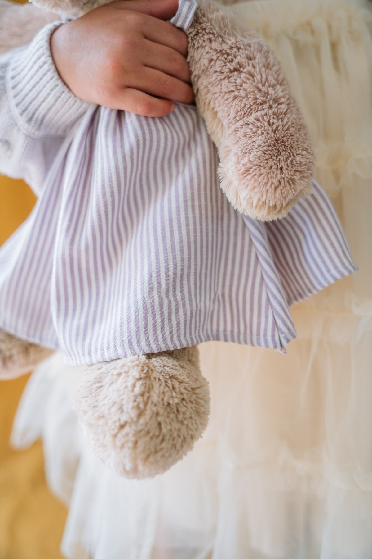Nana Huchy Mrs Honey Bear - Lilac Stripe Dress (40cm)