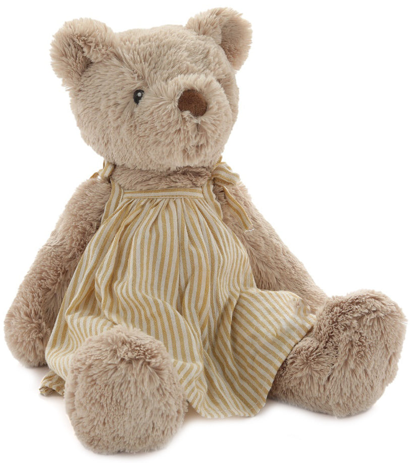 Nana Huchy Mrs Honey Bear - Mustard Stripe Dress (40cm)