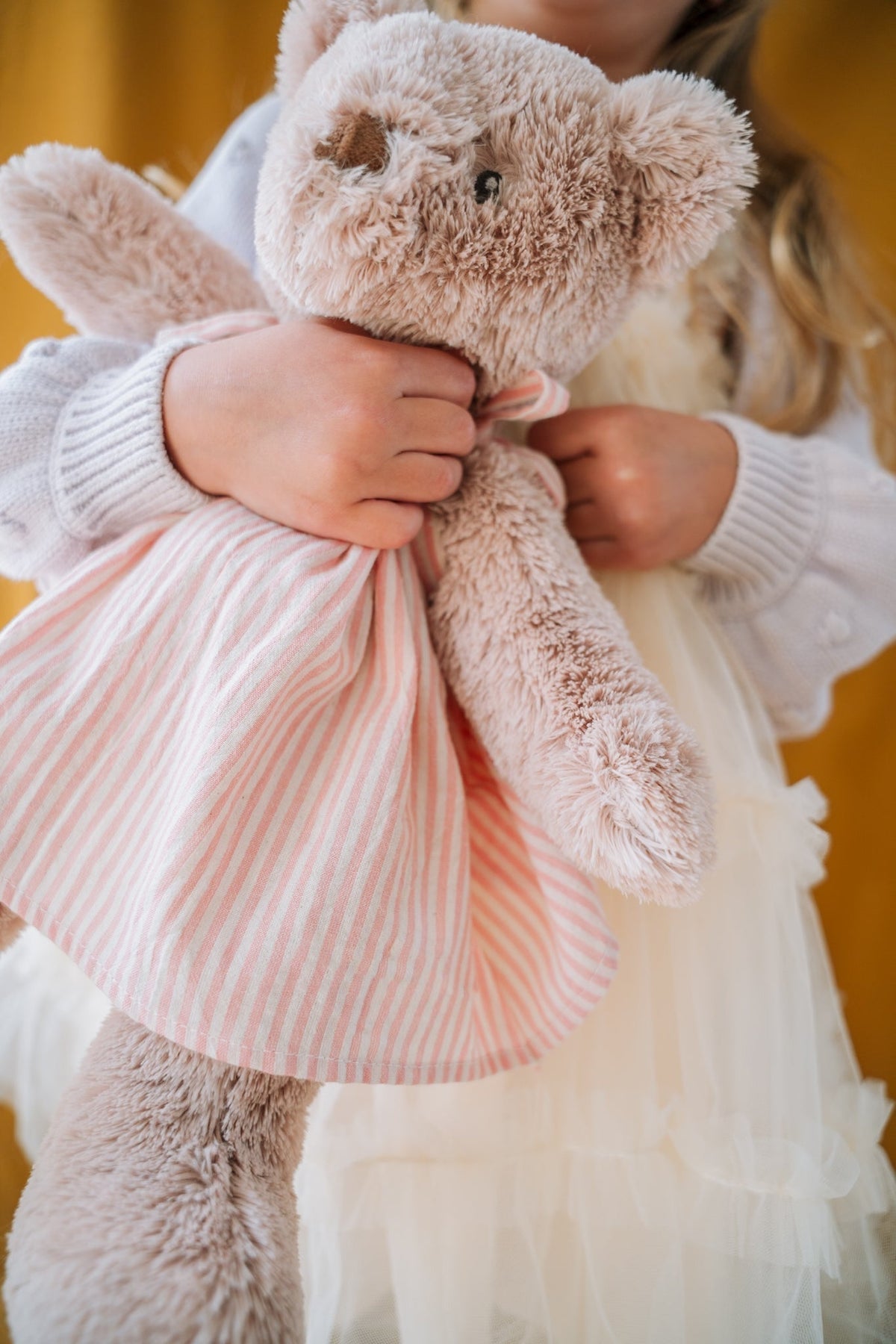 Nana Huchy Mrs Honey Bear - Pink Stripe Dress (40cm)