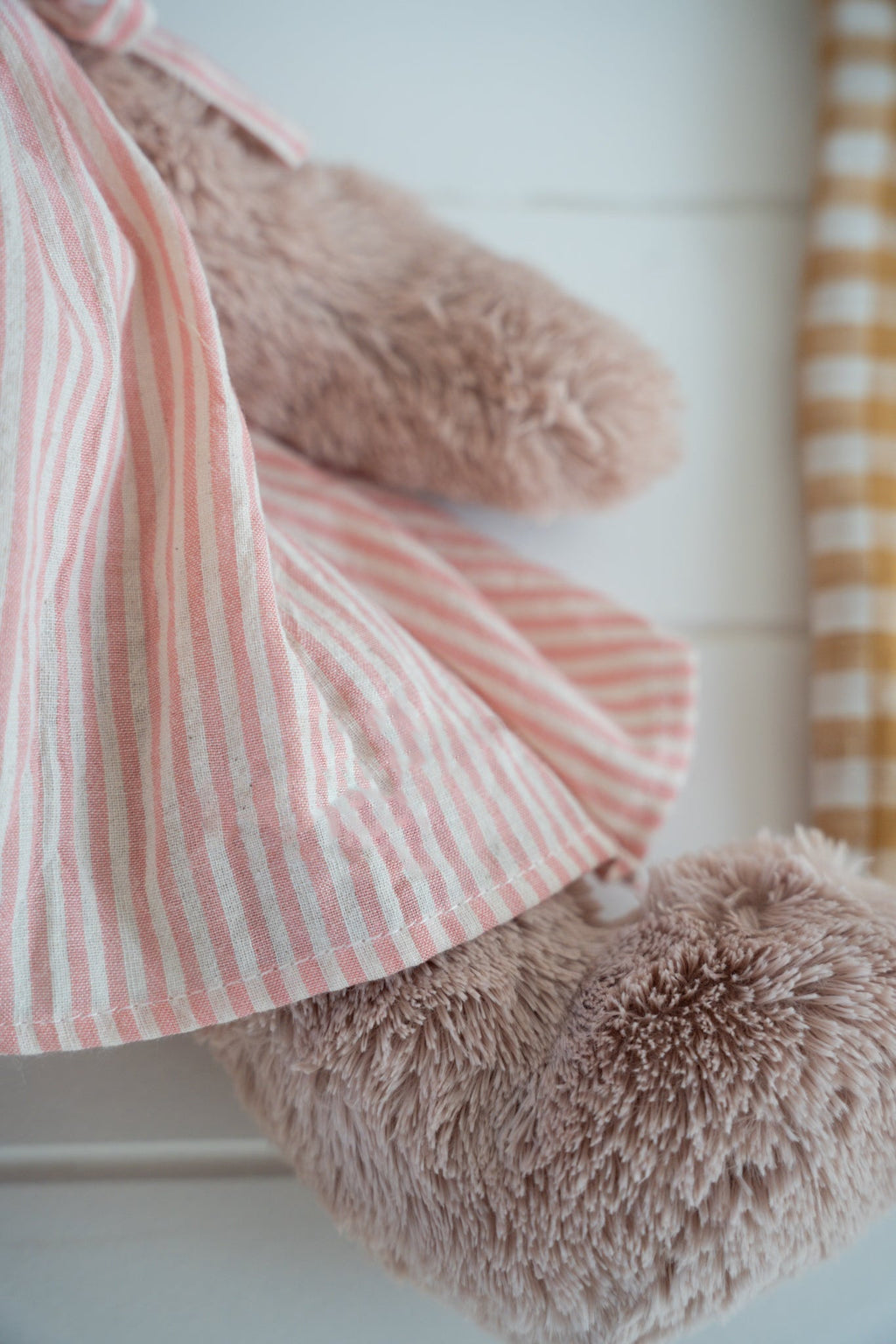 Nana Huchy Mrs Honey Bear - Pink Stripe Dress (40cm)