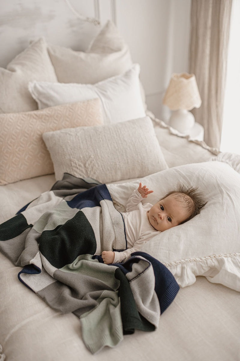 Nana Huchy Patchwork Baby Blanket - Blue