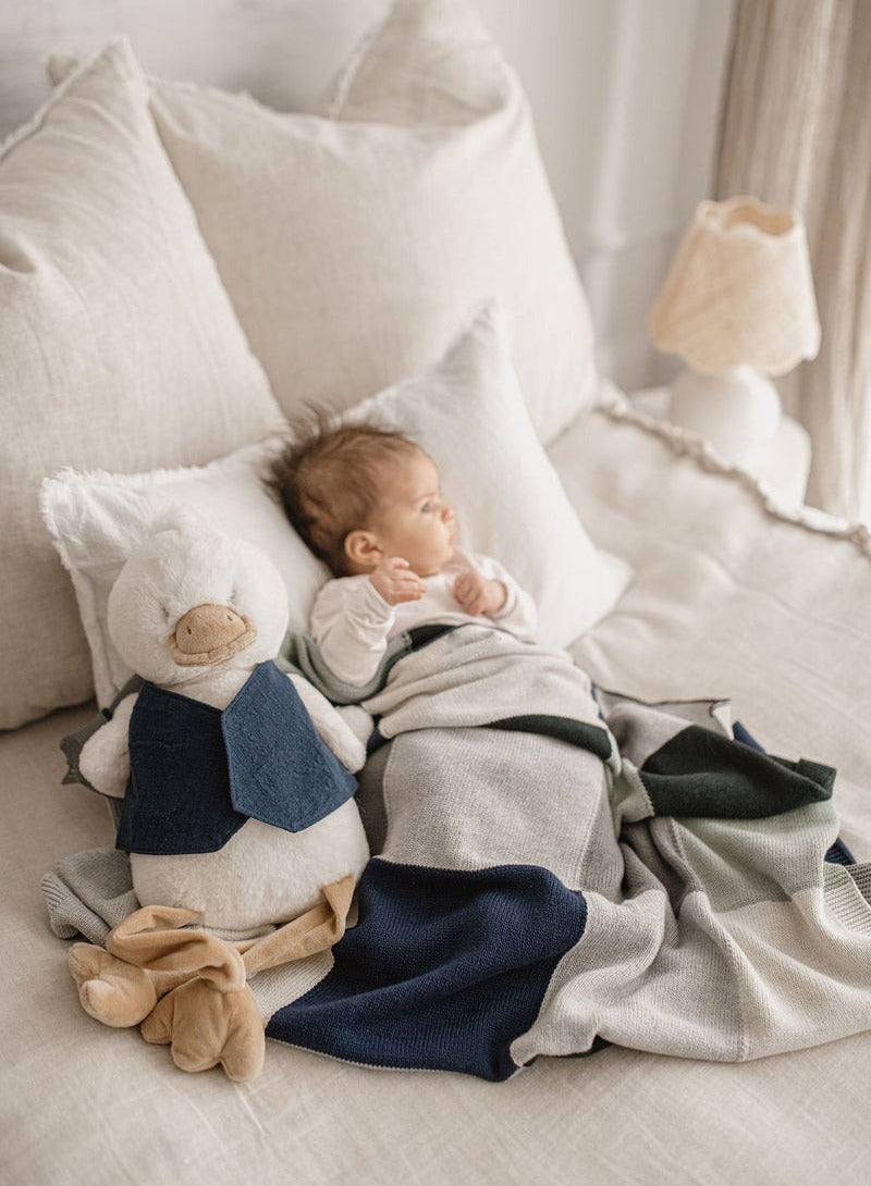 Nana Huchy Patchwork Baby Blanket - Blue