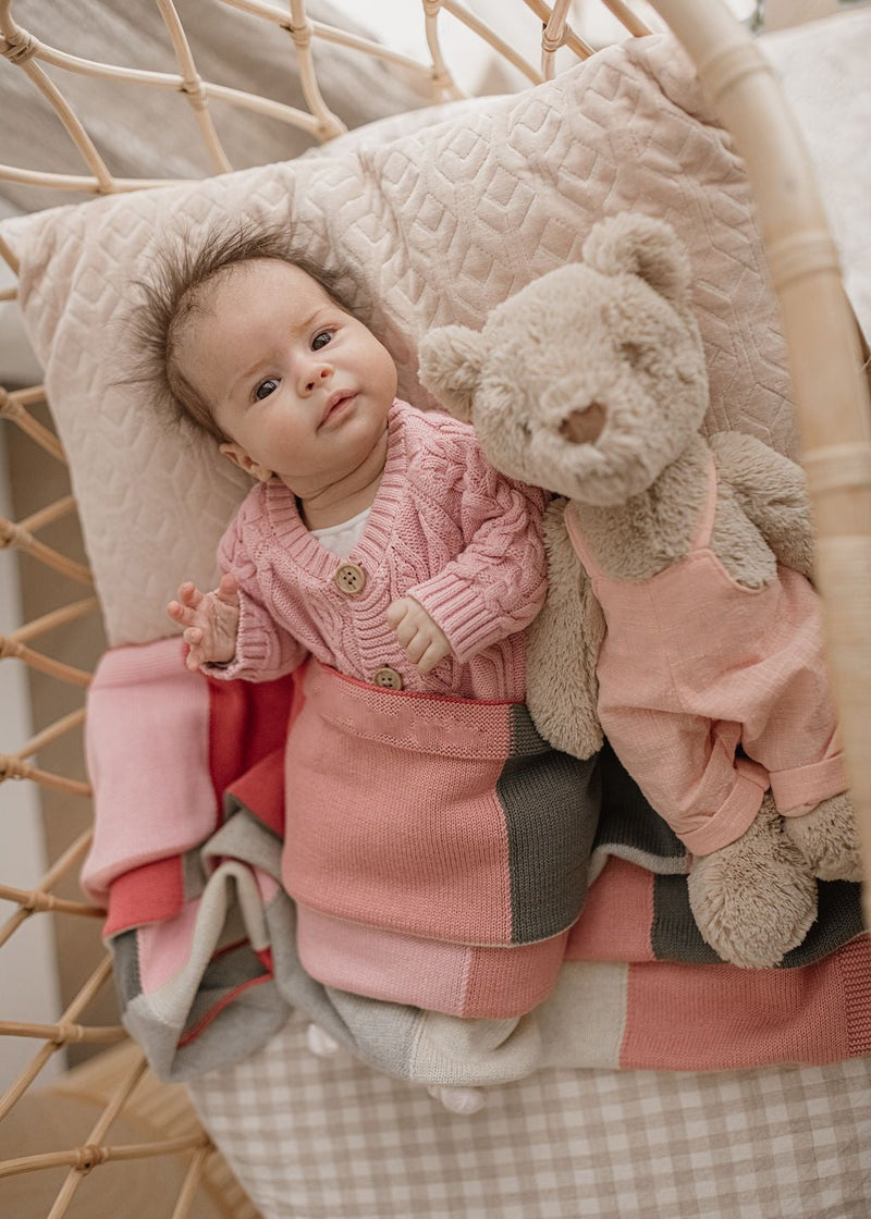 Nana Huchy Patchwork Baby Blanket - Pink