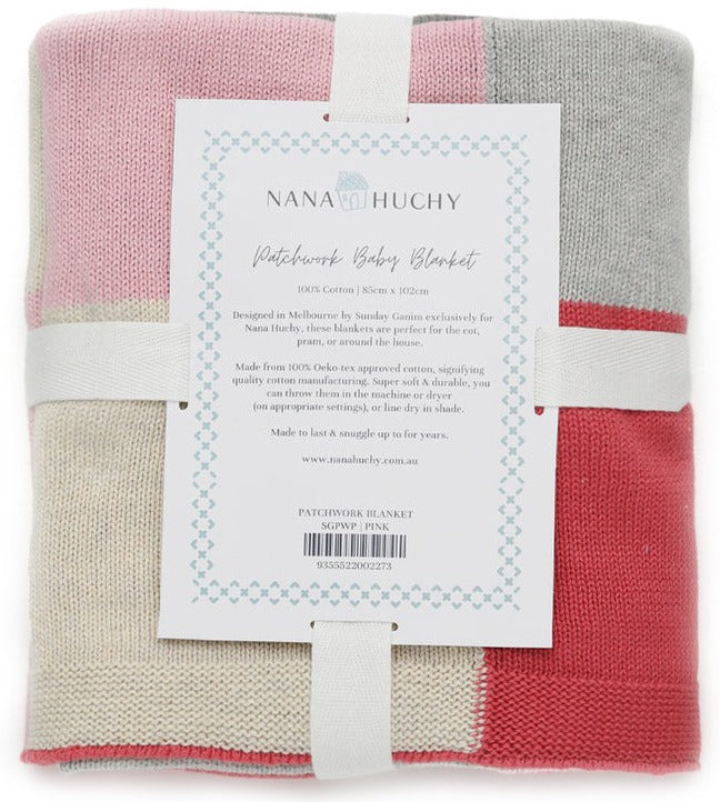 Nana Huchy Patchwork Baby Blanket - Pink