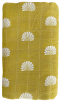 OB Designs Muslin Swaddle Wrap - Pear Shell Print (120cm)