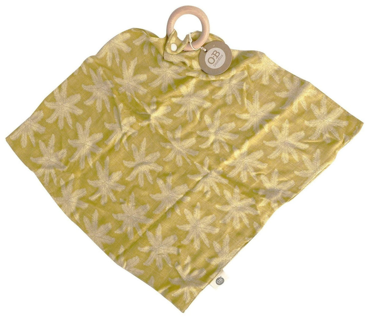OB Designs Muslin Security Blanket - Pear Palm Print (40cm)