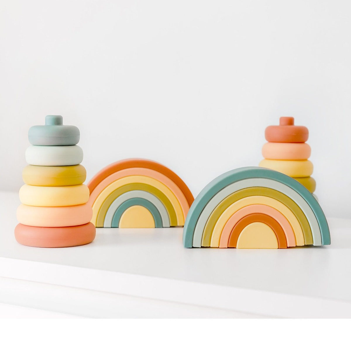 OB Designs Silicone Rainbow Stacker - Cherry