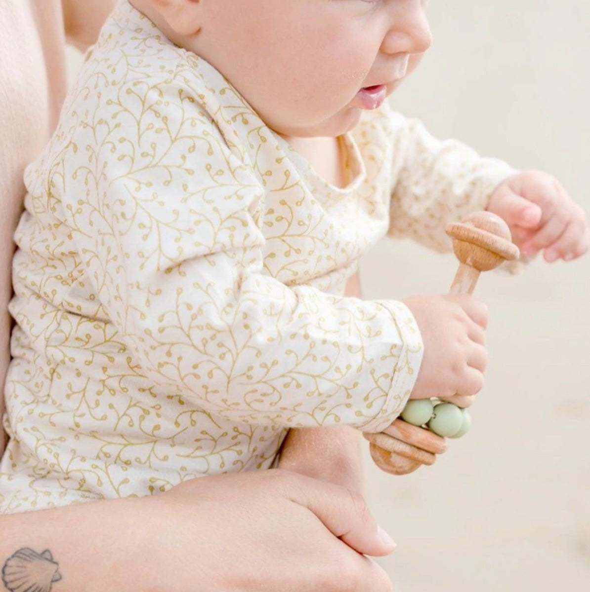 OB Designs Eco-Friendly Rattle Teether - Multi-Colour