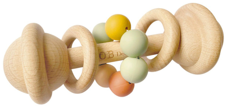 OB Designs Eco-Friendly Rattle Teether - Multi-Colour
