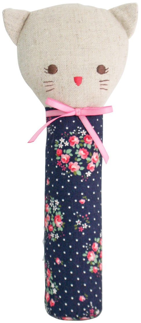 Alimrose Odette Kitty Hand Squeaker - Midnight Floral