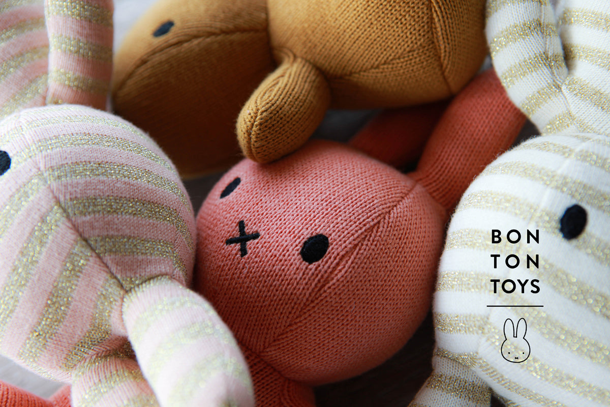 Miffy Plush Sitting Organic Cotton Knit - Peachy Pink (23cm)
