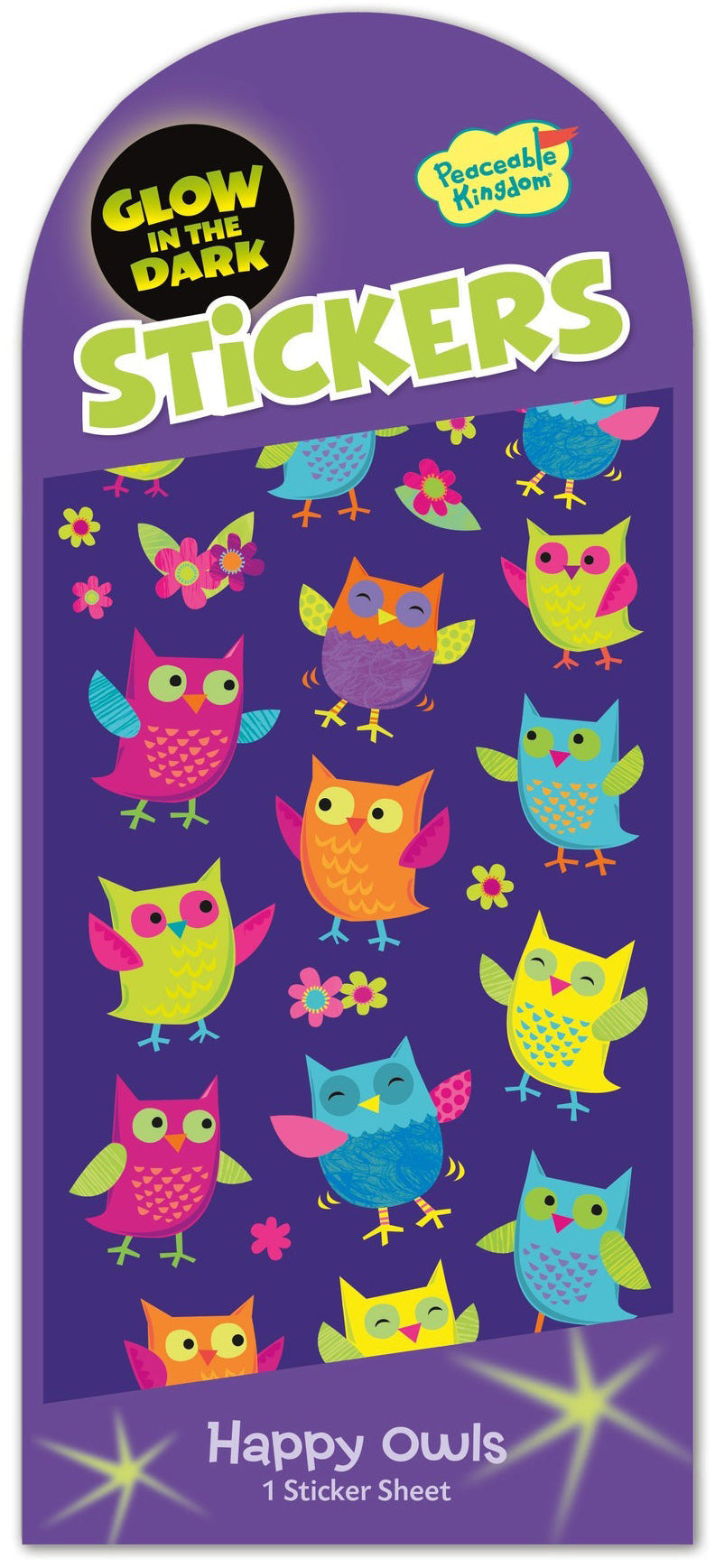 Glow in the Dark Happy Owl Stickers