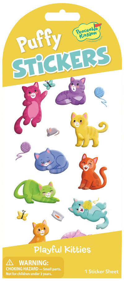 Playful Kitties Puffy Stickers