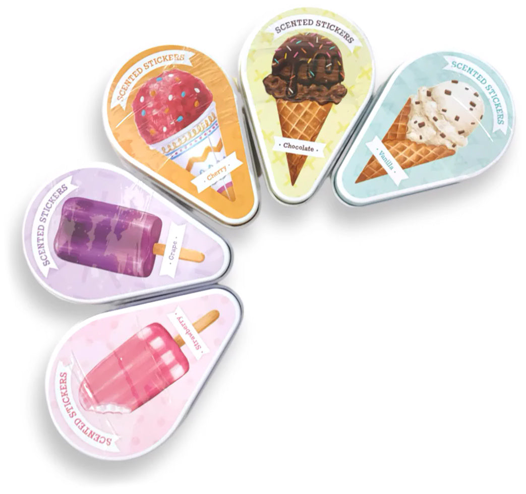 Grape Ice Cream Scratch & Sniff Stickers Tin
