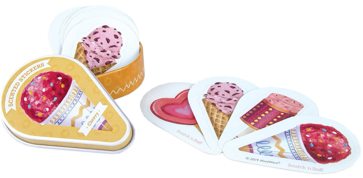 Cherry Ice Cream Scratch & Sniff Stickers Tin