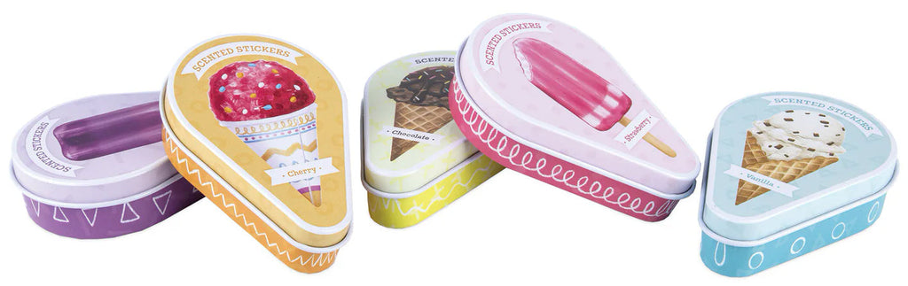 Vanilla Ice Cream Scratch & Sniff Stickers Tin