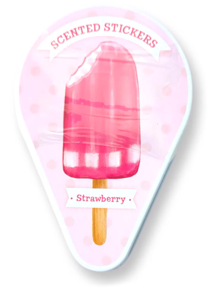 Strawberry Ice Cream Scratch & Sniff Stickers Tin