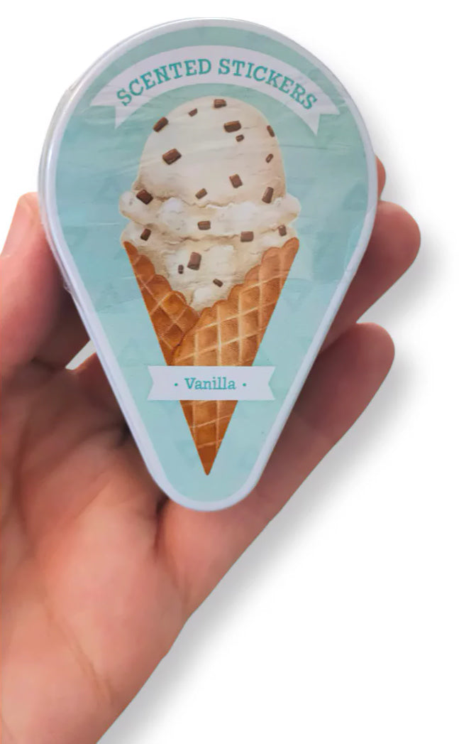 Vanilla Ice Cream Scratch & Sniff Stickers Tin
