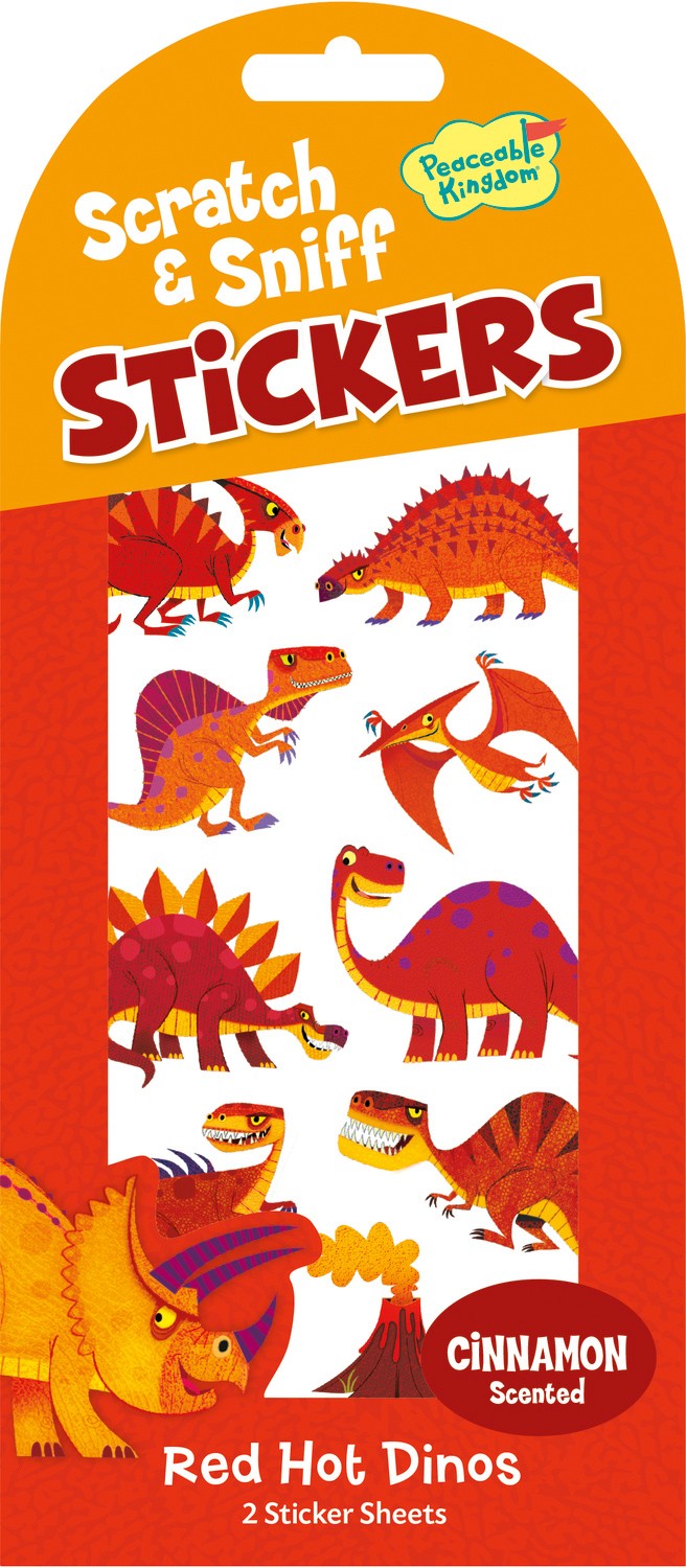 Red Hot Dinos Cinnamon Scratch & Sniff Stickers