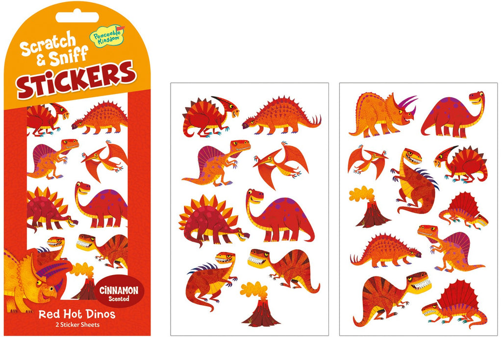 Red Hot Dinos Cinnamon Scratch & Sniff Stickers