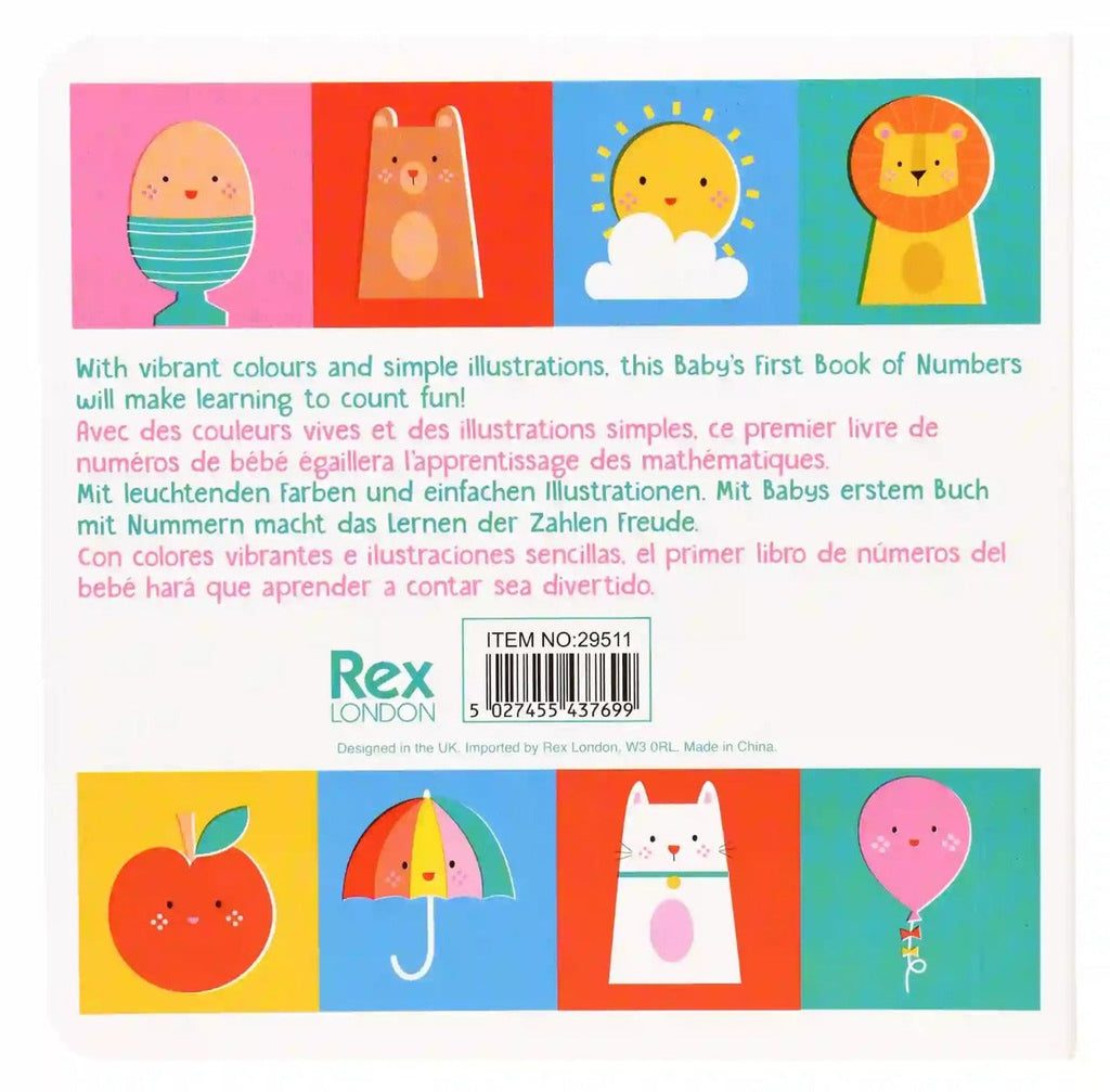 Rex London Baby's First Book of Numbers Board Book