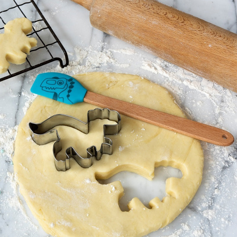 Rex London Cookie Cutter & Mini Spatula Set - Baby Dinos