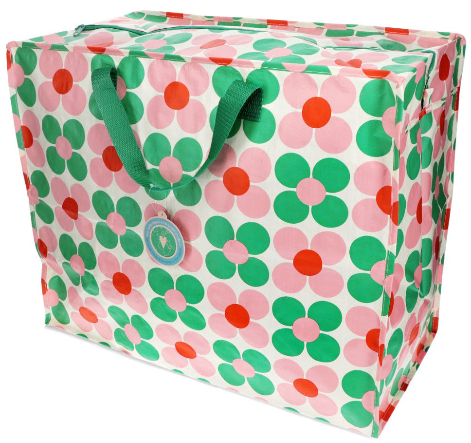Rex London Pink & Green Daisy Jumbo Storage Bag